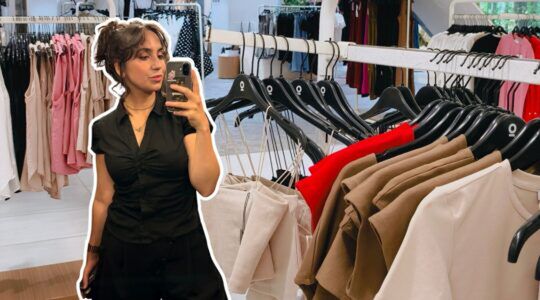 Charlotte met de bermuda van Bershka.
