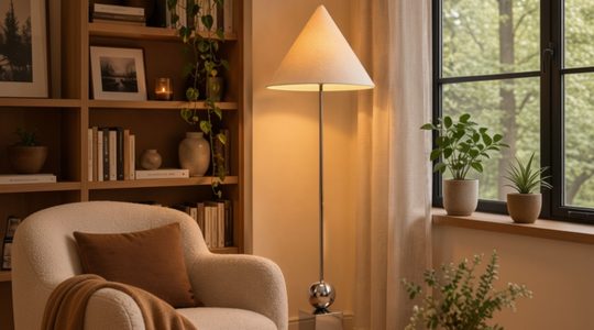 Lamp in een woonkamer.