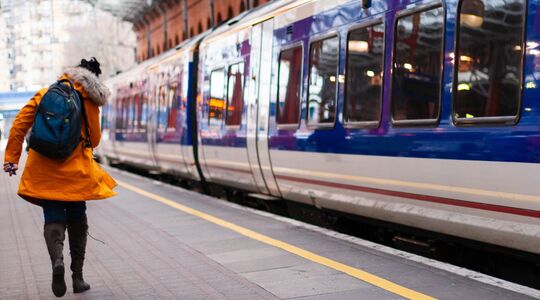 sprinten voor de trein