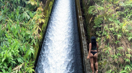 glijbaan in de jungle van Hawaii