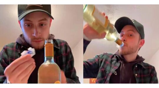 wijn uit de fles drinken