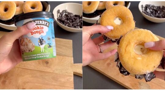 Donut icecream met Ben & Jerry's