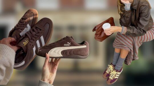 De modekleur van 2025: bruin. Bruine sneakers