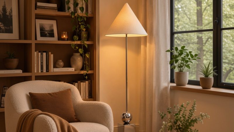 Lamp in een woonkamer.