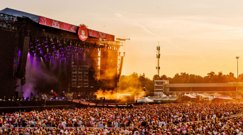 Het festivalterrein van Pinkpop.