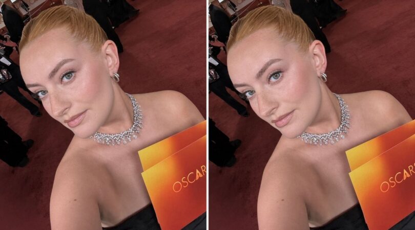Amelia Dimoldenberg op de Oscars.